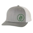 thumbnail image 1 of Men's Cactus Side Embroidered Mesh Back Trucker Hat Baseball Cap, Heather Grey/White, 1 of 4