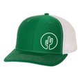 thumbnail image 1 of Men's Cactus Side Embroidered Mesh Back Trucker Hat Baseball Cap, Kelly/White, 1 of 4