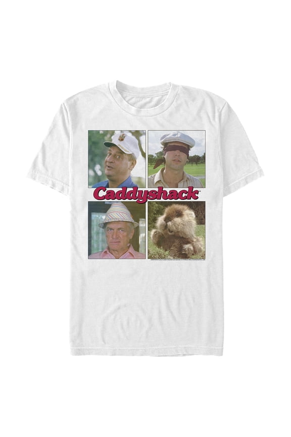 Men's Caddyshack Character Portraits Graphic Tee White Large