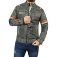thumbnail image 1 of Men’s Cafe Racer Retro Distressed Black Leather Jacket, 1 of 6