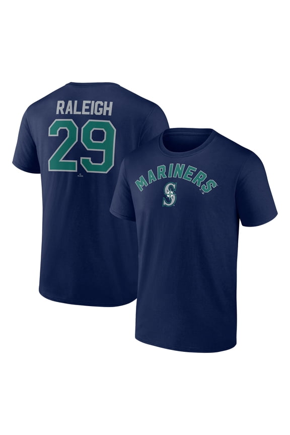 Men's Cal Raleigh Navy Seattle Mariners Winning Streak Name & Number T-Shirt