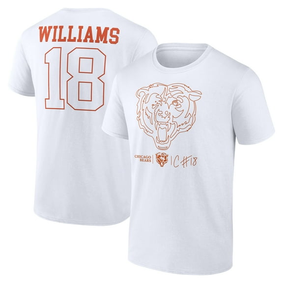 Men's Caleb Williams White Chicago Bears Outline Player T-Shirt