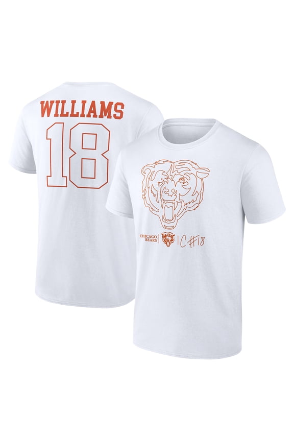 Men's Caleb Williams White Chicago Bears Outline Player T-Shirt