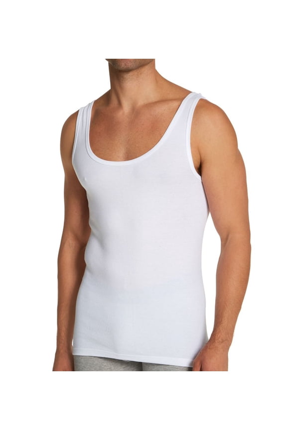 Men's Calida 11010 Cotton Classic Athletic Tank (White S)