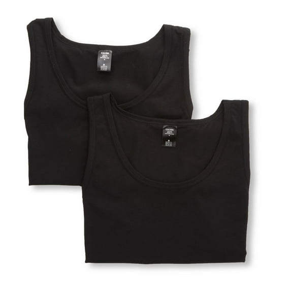 Men's Calida 12141 Natural Benefit Athletic Shirts - 2 Pack (Black XL)