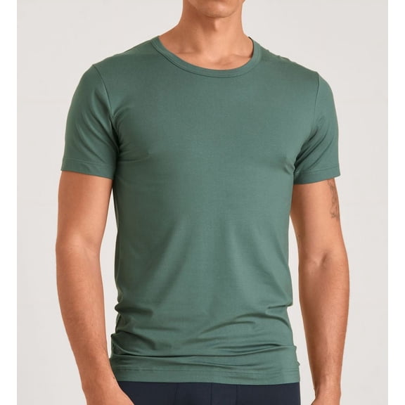 Men's Calida 14048 Balanced Day Crew Neck T-Shirt (Dark Glen L)