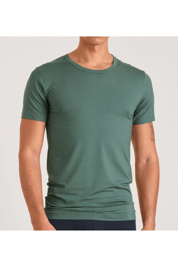 Men's Calida 14048 Balanced Day Crew Neck T-Shirt (Dark Glen S)