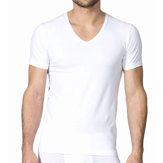 Men's Calida 14065 Focus V-Neck T-Shirt (White 2XL)
