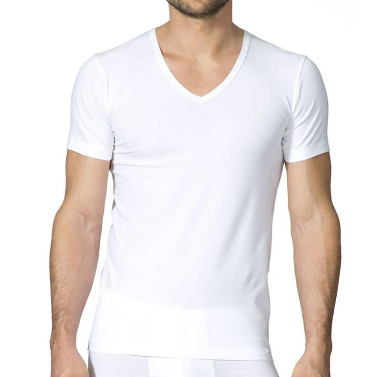 Men's Calida 14065 Focus V-Neck T-Shirt (White M)