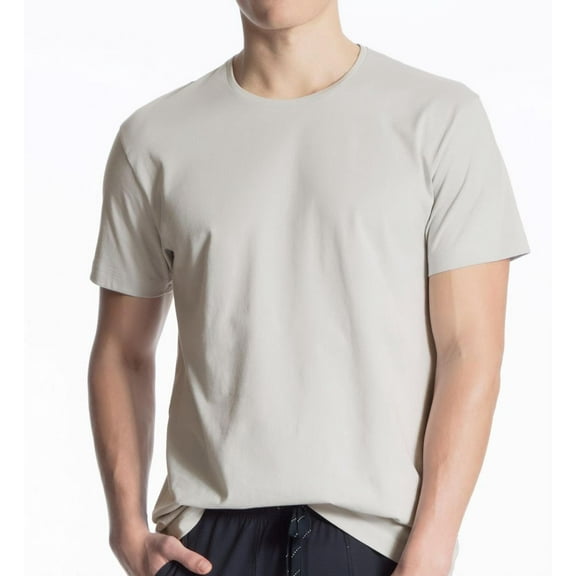 Men's Calida 14081 Remix Basic Crew Neck T-Shirt (Fog 2XL)