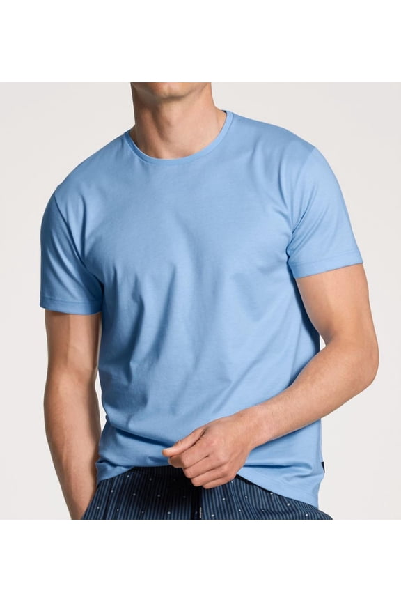 Men's Calida 14081 Remix Basic Crew Neck T-Shirt (Placid Blue 2XL)