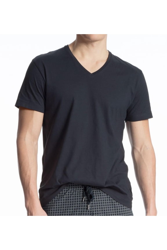Men's Calida 14281 Remix Basic V-Neck T-Shirt (Dark Sapphire S)