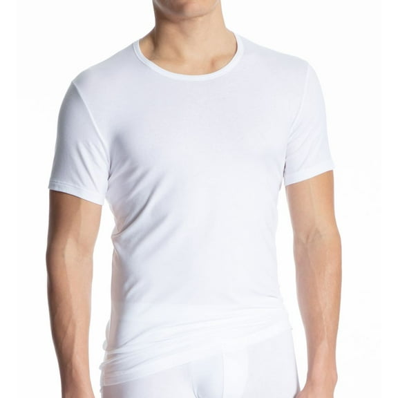 Men's Calida 14290 Cotton Code Crew Neck T-Shirt (White S)