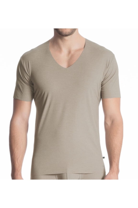 Men's Calida 14586 Fresh Cotton V-Neck T-Shirt (Bronze S)