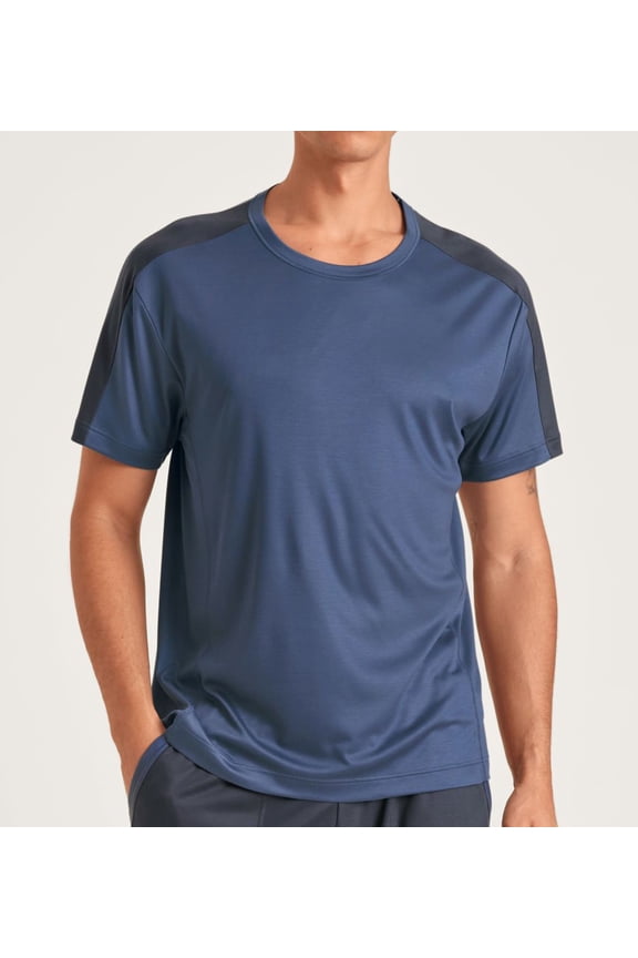 Men's Calida 14682 DSW Cooling Crew Neck T-Shirt (Vintage Indigo S)