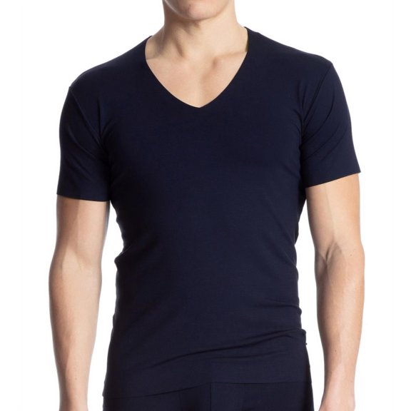 Men's Calida 14885 Clean Line Micro Modal V-Neck T-Shirt (Dark Sapphire XL)