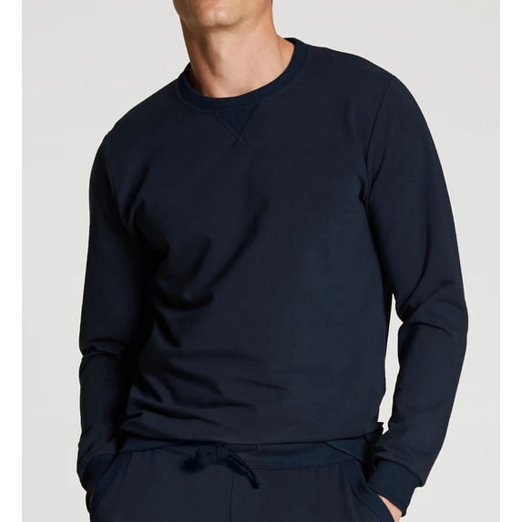 Men's Calida 15382 100% Nature Cotton French Terry Sweatshirt (Dark Sapphire S)