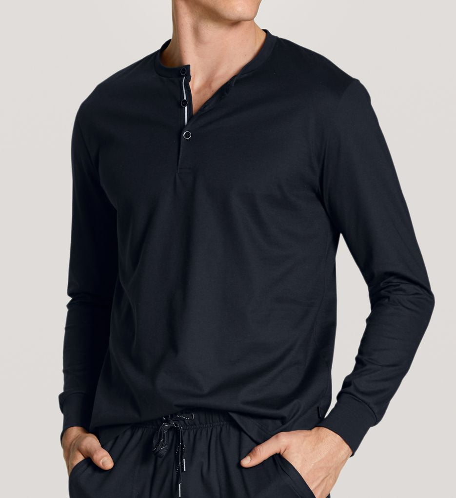T-Shirt Manches Longues Homme LAOARA - Col Henley, Coton Polyester | Style Décontracté