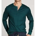 thumbnail image 1 of Men's Calida 15581 Remix 100% Cotton Long Sleeve Henley Shirt (Deep Teal L), 1 of 1
