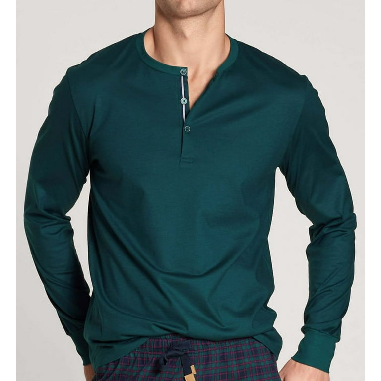 Men's Calida 15581 Remix 100% Cotton Long Sleeve Henley