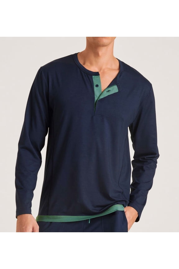 Men's Calida 15783 DSW Balancing Long Sleeve T-Shirt (Dark Sapphire L)