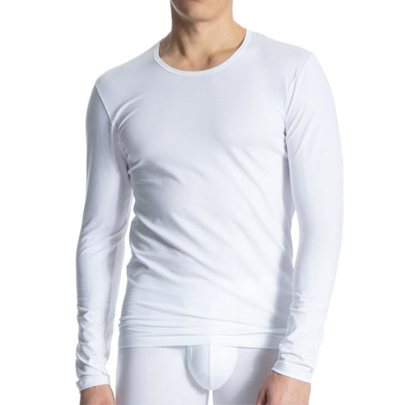 Men's Calida 15890 Cotton Code Long Sleeve Shirt (White L)