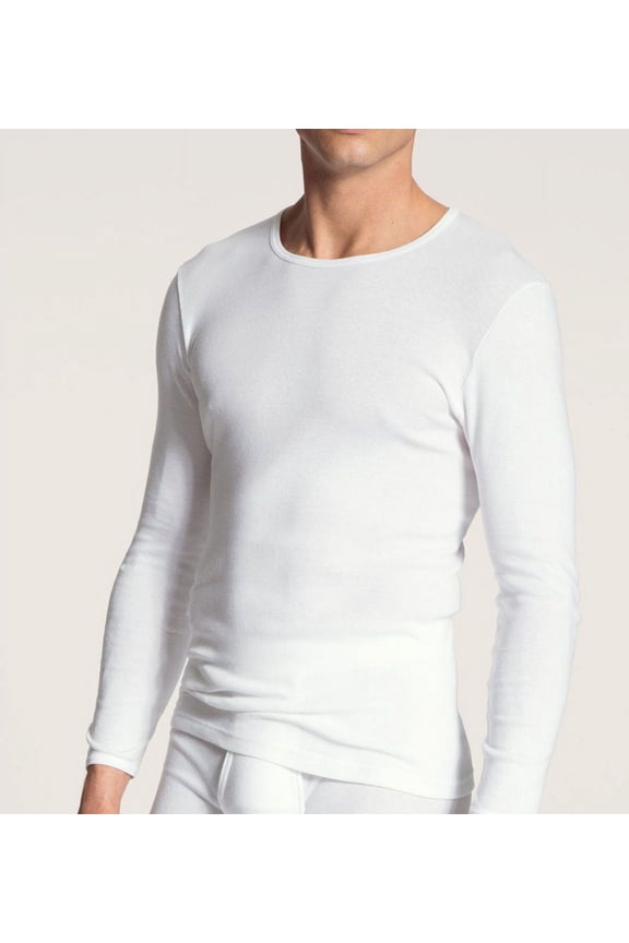 Men's Calida 16910 Cotton Classic Long Sleeve T-Shirt (White 2XL)