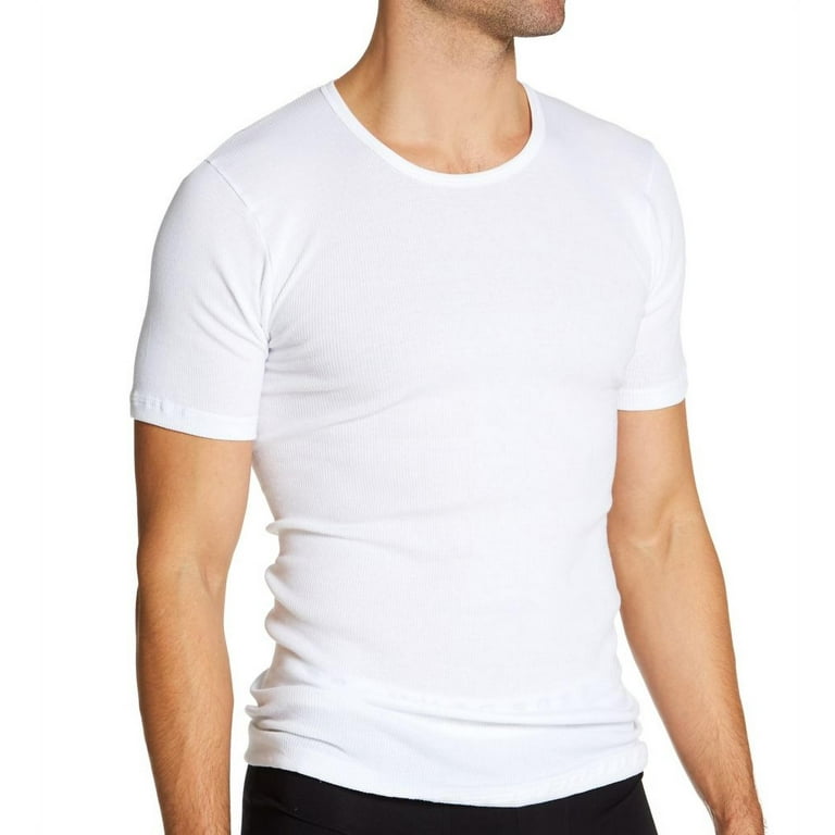 Men's Calida 17410 Cotton 2x2 Classic Crew Neck T-Shirt (White L
