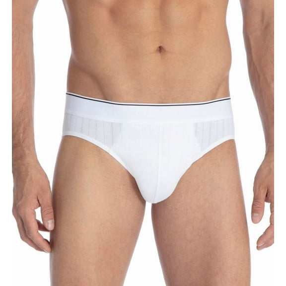 Men's Calida 21986 Pure & Style Quick Dry Pima Cotton Brief (White L)