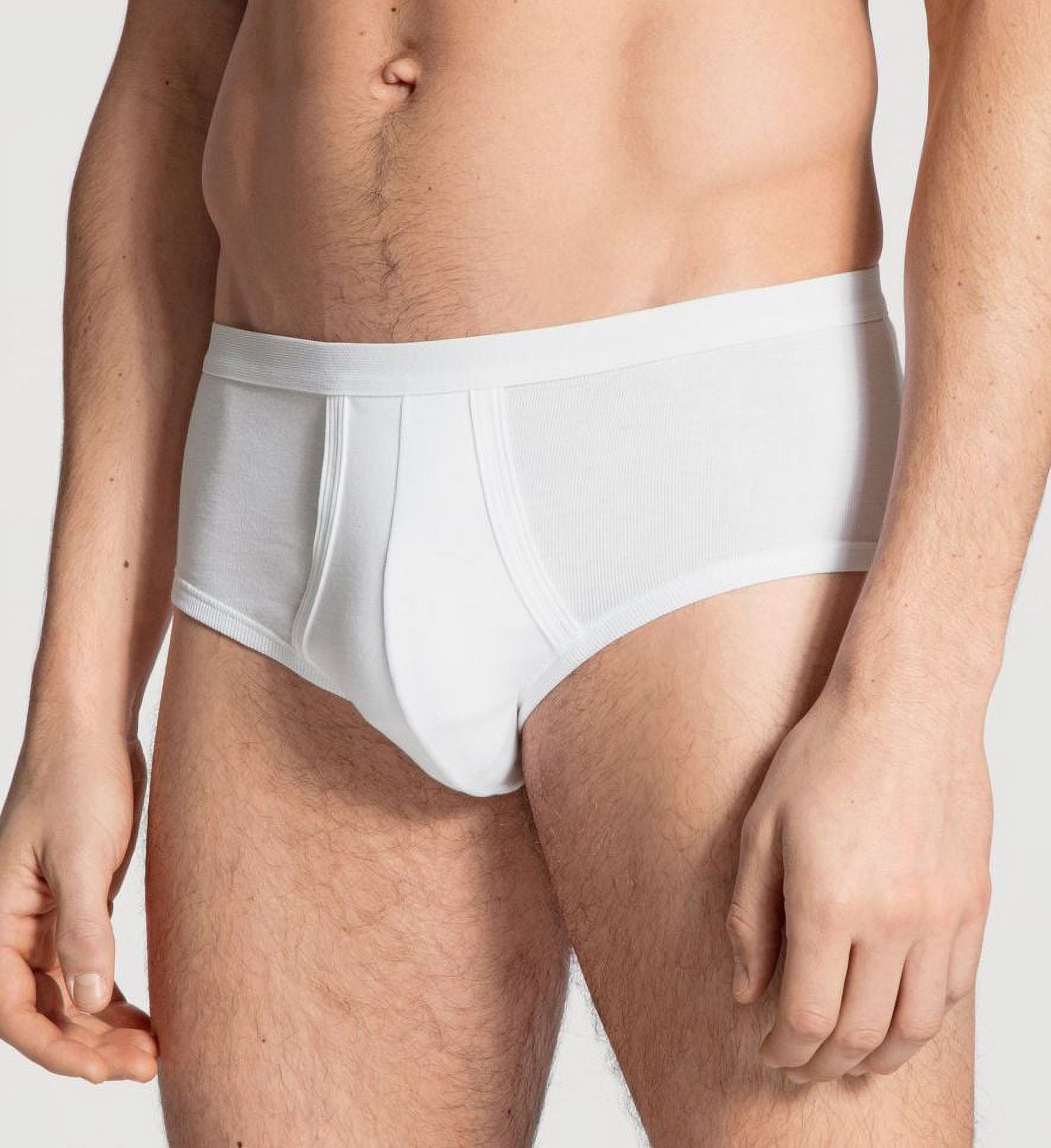 Men's Calida 22010 Twisted Cotton Brief With Fly (White S)
