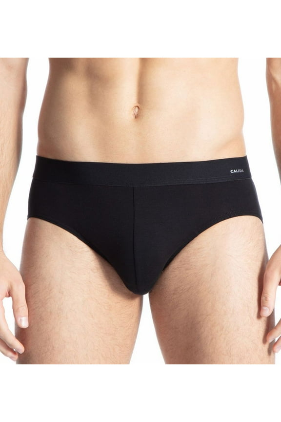 Men's Calida 22090 Cotton Code Mini Brief (Black S)