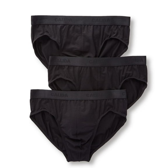 Men's Calida 22441 Natural Benefit Cotton Stretch Briefs - 3 Pack (Black 2XL)