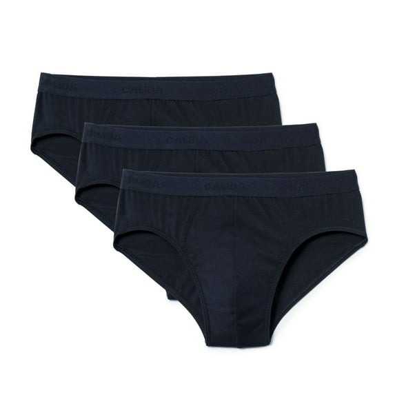 Men's Calida 22441 Natural Benefit Cotton Stretch Briefs - 3 Pack (Dark Sapphire M)