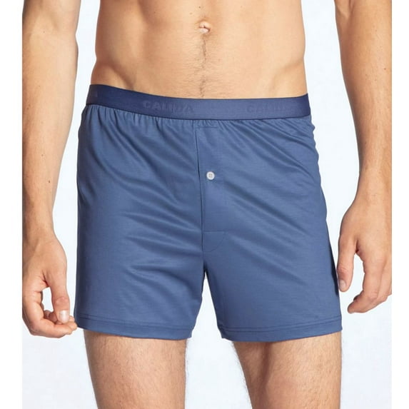Men's Calida 24361 100% Nature Tencel Boxer (Vintage Indigo L)