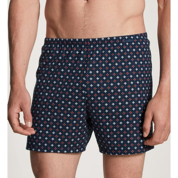 Men's Calida 24389 Prints 100% Cotton Boxer Shorts (Saragossa Blue M)