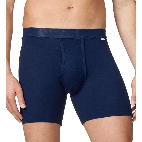 Men's Calida 25111 Cotton 1x1 New 100% Cotton Fly Front Boxer (Admiral S)