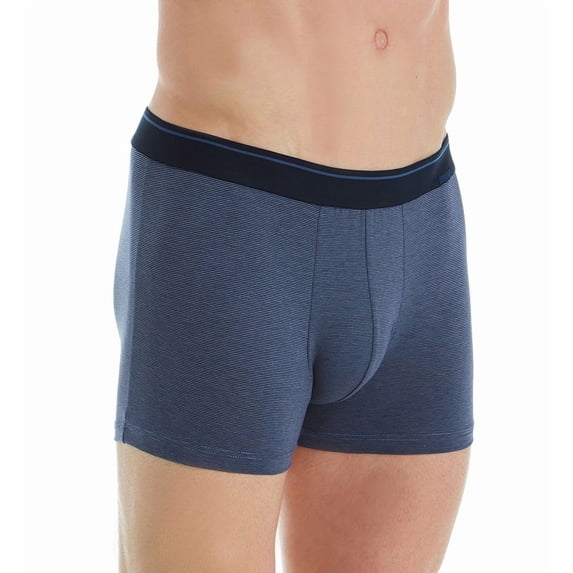 Men's Calida 25187 Cotton Stretch Striped Boxer Brief (Vintage Indigo S)