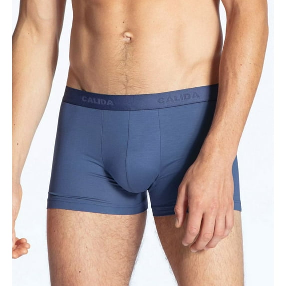 Men's Calida 25380 100% Nature Boxer Brief (Vintage Indigo L)
