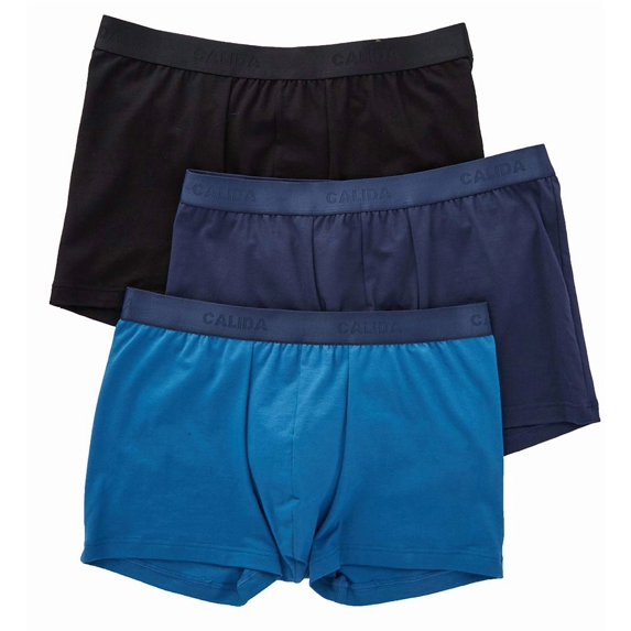Men's Calida 26341 Natural Benefit Cotton Stretch Trunk - 3 Pack (Assorted M)