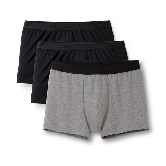 Men's Calida 26341 Natural Benefit Cotton Stretch Trunk - 3 Pack (Jet Black XL)