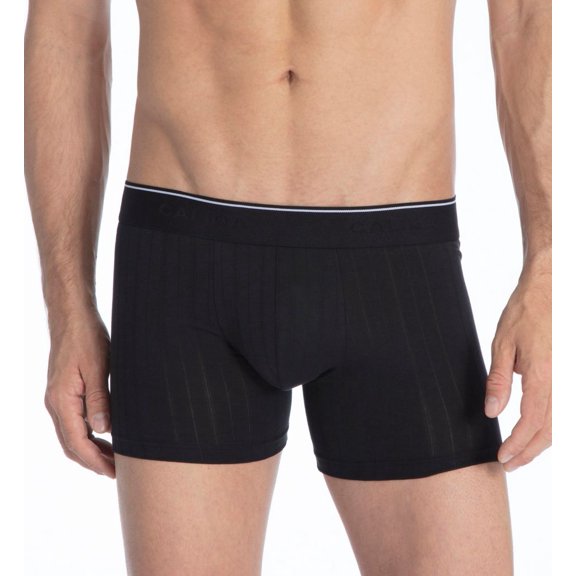Men's Calida 26986 Pure & Style Quick Dry Pima Cotton Boxer Brief (Black 2XL)