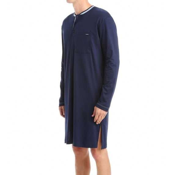 Men's Calida 33062 Chill Out 100% Cotton Night Shirt (Dark Blue 2XL)
