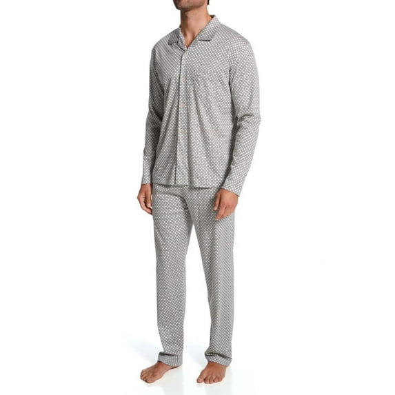 Men's Calida 40986 Relax Selected 100% Supima Cotton Pajama Set (Moonbeam M)