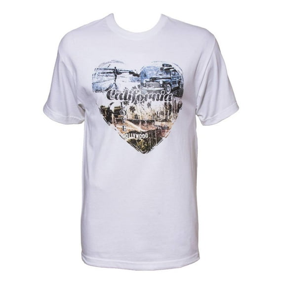 Men's California Love Heart Short-Sleeve T-Shirt - White M
