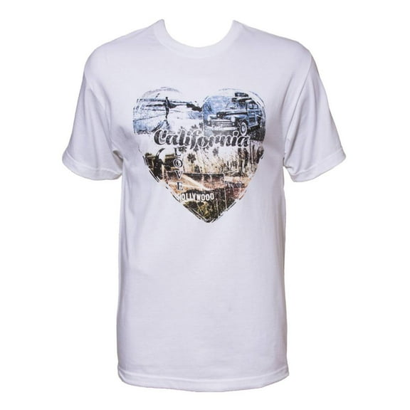 Men's California Love Heart Short-Sleeve T-Shirt - White XL