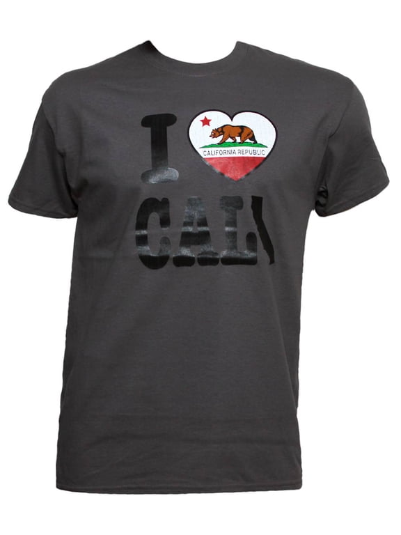 Men's California Republic I Heart SF Gray T-Shirt - X-Large