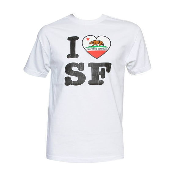 Men's California Republic I Heart SF White T-Shirt - 2X-Large