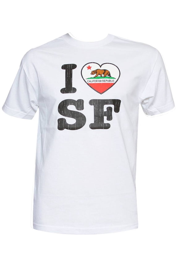 Men's California Republic I Heart SF White T-Shirt - Large
