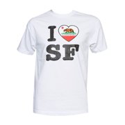 Mens California Republic I Heart SF White T-Shirt - X-Large