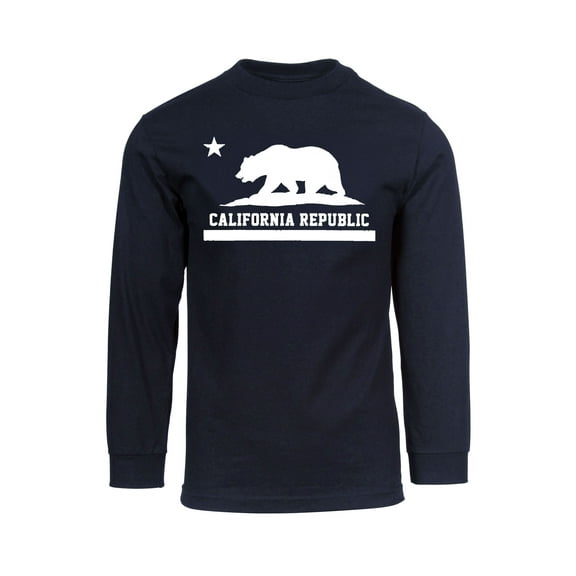 Men's California Republic Long-Sleeve T-Shirt - Navy - Large